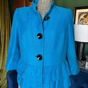 Classiques Entier Vibrant Blue Blazer with Black Buttons